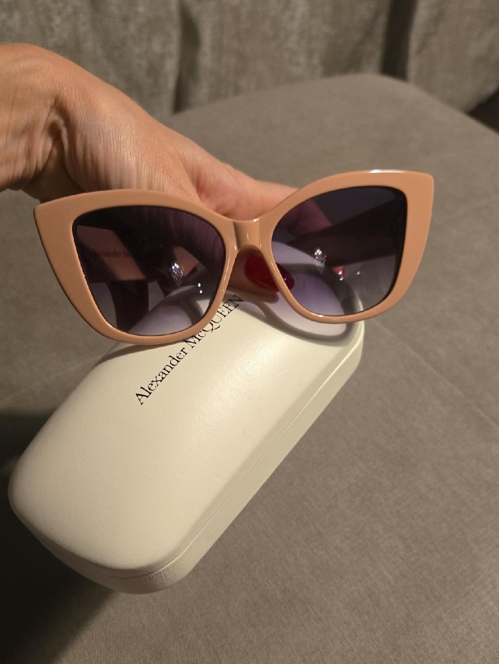 Alexander McQueen Women's Cat Eye Sunglasses — Blush Pink